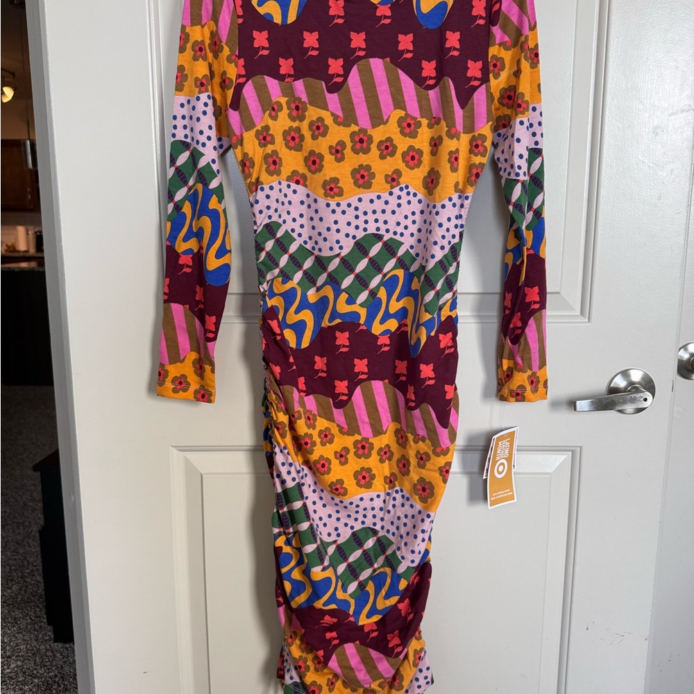 Target Orange and Pink Long Sleeve Bodycon Dress